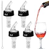 SLTAXAR 4 Stück Flaschenausgießer Spirituosen 4cl Dosierer für Flaschen, Ausgiesser für Spirituosen 4cl mit Bürste Portionierer Flasche bar Bottle pour Spouts Dosierer für Wein Schnaps Cocktails Öl