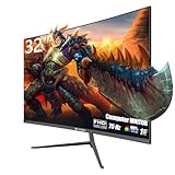 CRUA 32 Inch Curved Computer Monitor, Ultra-Thin Zero Frame, 75Hz FHD 1920x1080p Desktop Monitor, Business Computer Monitors HDMI/VGA, Home Office Business PC Monitor(VESA100*100)