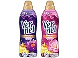 VERNEL Weichspüler-Set 2x 37 Waschladungen (74WL) Aromatherapie 1x Bezaubernde Magnolie & 1x Traumhafte Lotusblüte, langanhaltender Wäscheduft mit ätherischen Ölen für 24/7 Frische