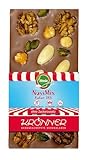 Krönner Stevia-Schokolade Vollmilch 38% mit Nuss-Mix | 100 g Tafel