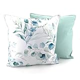 heimtexland ® Outdoorkissen Lotus Effekt 45x45 Garten Dekokissen Wasserabweisend Outdoor Lounge Deko Kissen Typ742 Eukalyptus