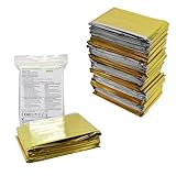 Medi-Inn+ Rettungsdecke Gold Silber | 160 x 210 cm | Notfalldecke für Erste Hilfe | Kälteschutz | Hitzeschutz (10 Stück)
