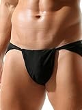 JanJean Herren Tangas Sissy T-Back Sport Unterhose Männer G-String Unterwäsche Briefs Hot Pants Unterhose Schwarz Schwarz A S