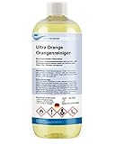 Orangenreiniger Konzentrat - ULTRA STARK - 75% Orangenterpene - 1 Liter - biologisch abbaubar - löst hartnäckigste Verschmutzungen wie Kaugummi, Kleber, Fett & Flecken - AK VARIOCHEMIE Made in Germany