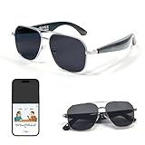 AI Übersetzer Sonnenbrille, intelligente Brille für Männer Frauen, AI-Übersetzungsbrille unterstützt über 140 Sprachen, Intelligente Brille mit Blaulichtfilter und UV-Schutz