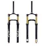 BUCKLOS 【US-Lager】 26 Zoll MTB Luftgabel Schnee Fett Mountainbike Gabel Reise 120 mm, Rückprall-Anpassung Fahrrad Vorderradgabeln für 10,2 cm Reifen Scheibenbremse, passend für