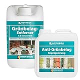 HOTREGA Grünbelagentferner 1:3 Konzentrat 5L + Anti Grünbelag Imprägnierung 2L