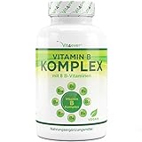 Vitamin B Komplex - 365 Tabletten - Alle 8 B-Vitamine in 1 Tablette - Vitamin B1, B2, B3, B5, B6, B12, Biotin & Folsäure - Laborgeprüft - Premium Qualität - Vegan