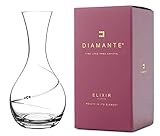 DIAMANTE Swarovski Weinkaraffe 'Silhouette' – handgeschliffene Kristallkaraffe für Wein oder Wasser verziert mit Swarovski-Kristallen