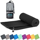 Fit-Flip Mikrofaser Handtuch - viele Farben & Größen - kompakte Microfaser Handtücher - das Sporthandtuch, Reisehandtuch, Strandhandtuch und als Microfaser Badetuch groß (50x100cm, Schwarz)