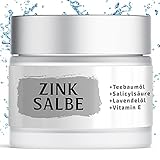 Zinksalbe gegen Pickel | Hochdosiert+Teebaumöl|50 ml|Naturkosmetik|Anti Pickel Creme gegen unreine Haut | Satisa
