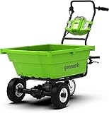 Greenworks G40GC Selbstfahrender Akku Gartenwagen, 100 kg Tragkraft, 106 L, komfortable Kippfunktion, Elektro Schubkarre OHNE 40V Akku & Ladegerät, 3 Jahre Garantie, Grün