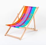 Merino Wool Lovely Line Liegestuhl Sonnenliege Klappbar, Gartenliege Rückenlehne verstellbar leicht klappbar Garten Balkon Strand Holzklappstühle Naturholz Lounger (Dont`t Worry)