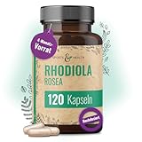 Rhodiola Rosea Kapseln – 120 Kapseln – 5000 mg aus 10:1 Extrakt Rosenwurz pro Kapsel – hochdosiert – Vegan – ohne Zusätze, Rosenwurz-Kapseln hochdosiert