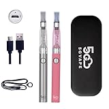 5GVAPE Elektronische Zigarette EGO EVOD CE4 USB Aufladung Wiederaufladbare Batterie Vape Stifte 2-Pakete Shisha Starter Kit,mit Lanyard,keine E-Flüssigkeit Kein Nikotin (Stahl Pink)