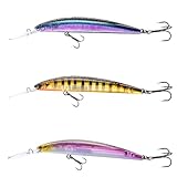 Lurefans A8S Jerkbait für Barschangelköder, Minnow Lures Jerkbaits Extreme Long Casting Magnetic Boost System Fixed Depth, Slow Sinking, Mustad Hooks, Pro Turnier Hard Bait for Walleye, Hecht