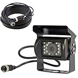 4-polige robuste Nachtsicht-Rückfahrkamera mit 18 IR-LEDs, wasserdicht, für Busse, LKW, Anhänger, 12 V-24 V, mit 15 m langem, 4-poligen Kabel