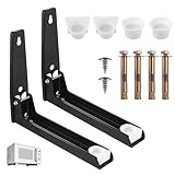 2 StückMikrowelle Regal, Mikrowellenhalterung Wand, Mikrowelle Halterung Wand, Faltbare Mikrowelle Wandhalterung, Universal Mikrowellen Halterung mit Ausziehbaren Armen für Backofen (Schwarz)