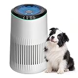 Operan Luftreiniger Allergiker für Zuhause Schlafzimmer Büro, HEPA Luftfilter Raucherzimmer für Rauch Haustier Schuppen Gerüche bis zu 0,3 µm, Schlafmodus Blaues Umgebungslicht mit Duftschwamm, White