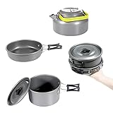 Diealles Camping Kochgeschirr Set, Camping Kochgeschirr Topf für Outdoor Camping, Wandern, Backpacking Kochen