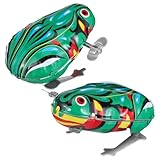 Frosch Spiel Aufziehspielzeug, 2 Stück Blechspielzeug Zum Aufziehen -Uhrwerk Spielzeug Frosch Springen, Eisen Kunst Retro Springende Frösche Spaß Spielzeug für Geschenktütenfüller