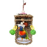 Wellensittiche Hängematte Vogel Papagei Seegras Vogelhaus Schaukel Nest Papagei Strohzelt für Finken Papageien Conures Kauen Beißspielzeug