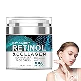 Soleneva Retinol Creme Gesicht, Anti Falten Creme mit 5% Hyaluronsäure & Kollagen, Feuchtigkeitscreme für Gesicht, Anti Aging Creme für Frauen, Straffende Gesichtspflege gegen Falten & Feine Linien