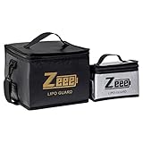 Zeee Lipo Safe Bag, feuerfeste und explosionsgeschützte Tasche, große Kapazität, Lipo-Akku-Aufbewahrungsbox, Schutztasche zum Laden und Aufbewahren (eines Schwarz, eins Silber)