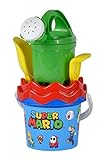 Super Mario Baby Eimergarnitur, Sandspielzeug, 5 Teile, Eimer, Sieb, Schaufel, Rechen, Gießer, 11cm, D:14cm, ab 10 Monate, grün