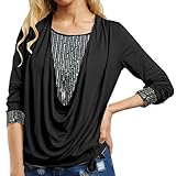 Oberteile Damen,Langarm Oberteil Damen,Oberteil Silber Damen,Bluse Sommer,Sport Damen Oberteil,Kurzarm Shirt Damen,Longsleeve Damen Baumwolle,Shirt Damen Glitzer,Bluse Damen Kurzarm