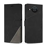 SONWO Hülle für Nokia X10 / Nokia X20, Premium PU Leder Handyhülle Flip Case Wallet Lederhülle Silikon Schutzhülle Klapphülle für Nokia X10 / Nokia X20, Schwarz