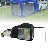 Pop-Up-SUV-Zelt, universelles Kofferraumzelt mit großem Bildschirm und ausziehbarer Markise, 2 x 2 x 2 m, einfache Installation und bietet Platz für 5–8 Personen, geeignet für Familien-Camping,