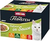 animonda vom Feinsten Premium Katzenfutter nass Raffinesse in Sauce, 24 Portionsbeutel (24 x 85g), hochwertiges Katzen Nassfutter ohne Zucker, mit frischen fleischigen Zutaten