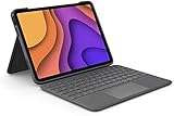 Logitech Folio Touch iPad Hülle Tastatur für iPad Air 4. Gen 5. Gen 2020, 2022, UK/US INTL QWERTY - Grau