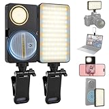 Magnetische Selfie-Leuchte mit Zweiseiten Beleuchtung, CRI 95+, Helligkeit & Farbtemperatur einstellbar 2500K–9000K, 1200mAh Für Content-Erstellung, Kompatibel mit Smartphone, Kamera, Laptop