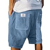 Generisch Kurze Hosen Herren Shorts Sommer Kurz Casual Baggy Cord Shorts Herren Mit Kordelzug Und Elastischem Bund Sweatshorts Lässige Retro Kurze Cordhose Jogging Bermuda Jogginghose Kurz, S-5XL