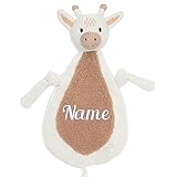 Elefantasie Schnuffeltuch mit Name Bestickt Kuscheltuch personalisiert Giraffe Geschenk zur Geburt Giraffe