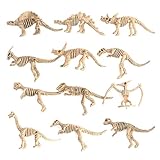 WANGCL 12 Stück AusgrabungsDinosaurier Fossils Skelett, Simulation Dinosaurier Spielzeug Archäologische Ausgrabung Dinosaurier Skelett, Kinder Spielfiguren Dinosaurier Fossils