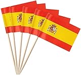 Carpeta 50 Stück * Flaggenpicker + Zahnstocher * für Party und Länderparty | Flag Picks Deko Dekoration Partydeko Fahne Flaggen Länder, Edition: Spanien
