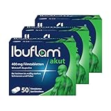 Ibuflam® akut 400 mg IBUPROFEN Filmtabletten 3 x 50 Stück | Vorteilspack | Ibu 400 Schmerztabletten bei Schmerzen, Zahnschmerzen, Fieber und Erkältung | Schnelle Schmerzlinderung mit Ibuprofen