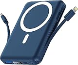 Yiisonger Magsafe Powerbank 10000mAh, Wireless Magnetische Powerbank 22.5W PD Schnelles Laden mit LED-Display und USB-C Ladekabel Externe Akkupack für iPhone 14/13/12 Pro Max/Pro/Plus (Blau)
