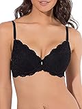 Smart & Sexy Damen Signature Lace Bra Push-Up-BH, Durchsichtig, schwarzer Farbton, 75B