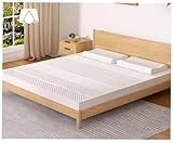 PVYGDXYI 100% Naturlatexmatratze, natürlich, mittelfestes Gefühl, Komfortschaum, Latex-Home-Einzel- und Doppelmatten mit Bezug, Twin- und Full-Size, 55 x 75 x 3 Zoll