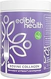 Edible Health - Hydrolysiertes Rinderkollagenpulver, Typen 1 und 3, Proteinpeptide, 18 Aminosäuren, Paleo, Ketogen, Koscher, Halal, Zertifiziertes in GB und EU, 400g für 30 Tage