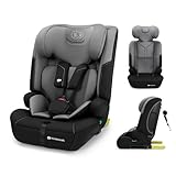 Kinderkraft SAFETY FIX 3 PRO 76-150 cm Kindersitz 9-36 kg, Kinderautositze mit isofix, Einstellung der Kopfstütze und Rückenlehne, extra TOP TETHER, 5 punkt gurte, Grau