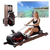 Rudergerät für Zuhause, Aeriflo W200 Hochwertiges Faltbares Wasser Rudergerät aus Massivholz, mit Professionellem Bluetooth-Monitor mit Tablet-Halter & Komfortabler Sitz