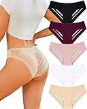ALL OF SHE 5er Pack Seamless Slips Bequem Damen Unterwäsche Frauen Nahtlose Unterwäsche Damen Sexy Slip Mit Spitze Panties L