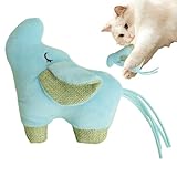 Elefanten-Katzenspielzeug mit Katzenminze – Knistergeräusch-Plüschtiere | Indoor-Kauspielzeug für Kätzchen, Anreicherungsspiel für verspielte Katzen, Langeweile, Jagdpraxis & Haustierstimulation 10 x