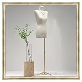 OUPAIAI Schneiderpuppe Damenbüste Weiblich, Schneiderbüste Schaufensterkörper Kleid Form mit Stativfuß für Schmuck Display, Höhe verstellbar 47-75 Zoll(Gold)
