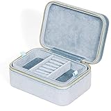 ArtsPavilion Schmuck-Aufbewahrungsbox mit großem Fassungsvermögen und Innenfächern für Schlafzimmer, Wohnzimmer, Wohnzimmer Blue